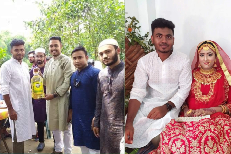 কুমিল্লায় বন্ধুর বিয়েতে তেল উপহারে সোশ্যাল মিডিয়ায় ঝড়